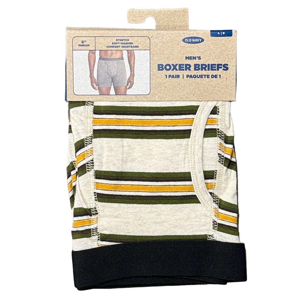 Mens Striped Boxer Briefs - Size Large - Old Navy - NWT